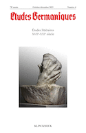 Études germaniques, no 04, 2023